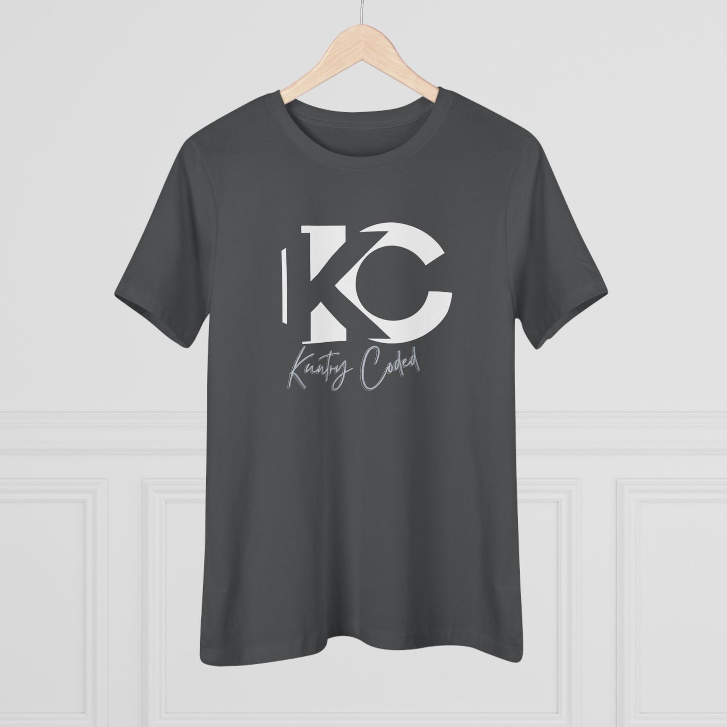 Stylish Women's Cotton Tee with KC Design - Comfortable Casual Wear, Gift for Her, Everyday Fashion, Stylish Top, Personalized Tee