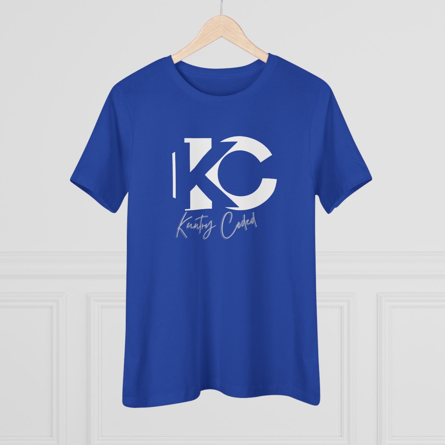 Stylish Women's Cotton Tee with KC Design - Comfortable Casual Wear, Gift for Her, Everyday Fashion, Stylish Top, Personalized Tee