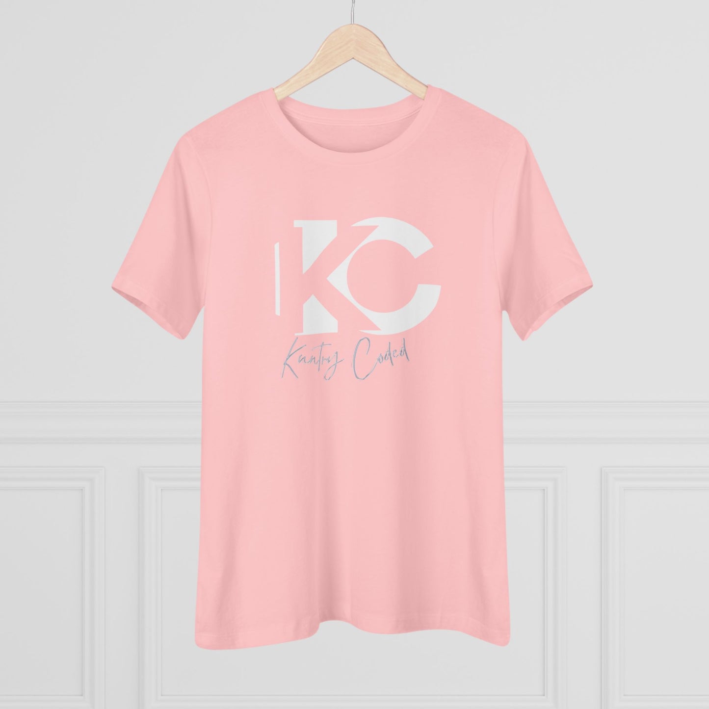 Stylish Women's Cotton Tee with KC Design - Comfortable Casual Wear, Gift for Her, Everyday Fashion, Stylish Top, Personalized Tee