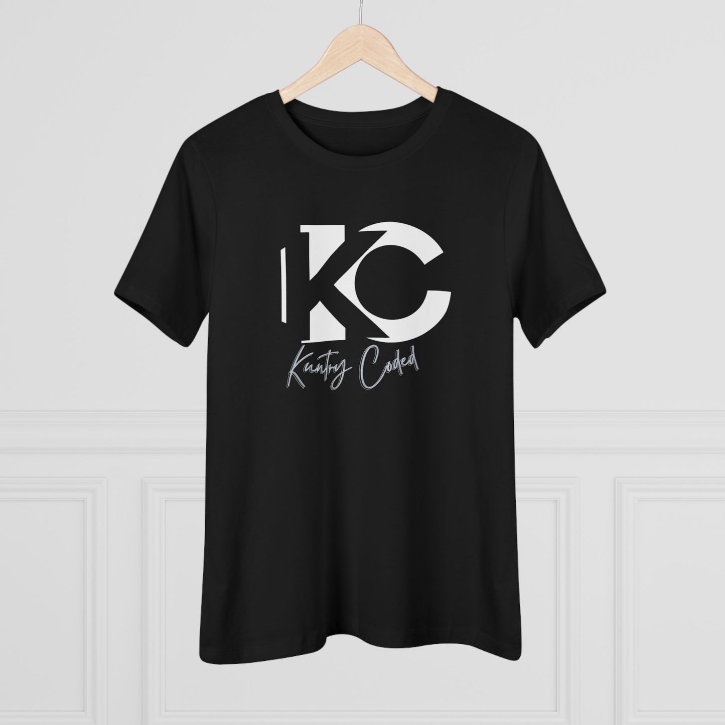 Stylish Women's Cotton Tee with KC Design - Comfortable Casual Wear, Gift for Her, Everyday Fashion, Stylish Top, Personalized Tee